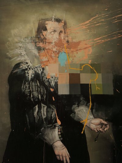 الخط الأصفر، 2019 (أكريليك على قماش الكانفاس) بواسطة 