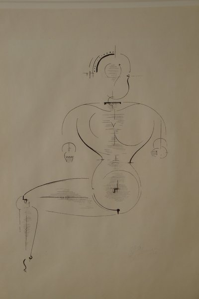 الشكل من الجانب: الشكل H2 جالس ، 1921. بواسطة أوسكار شليمر
