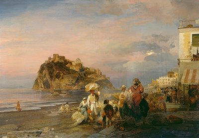شاطئ مسائي في إيشيا. 1879 بواسطة أوزوالد آخنباخ