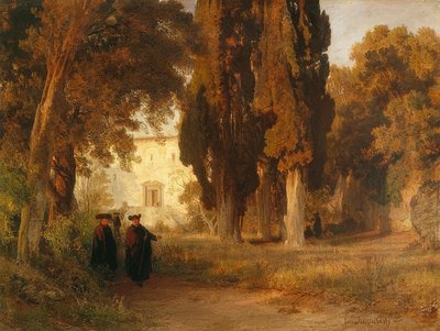 حديقة الدير. بعد عام 1857 بواسطة أوزوالد آخنباخ