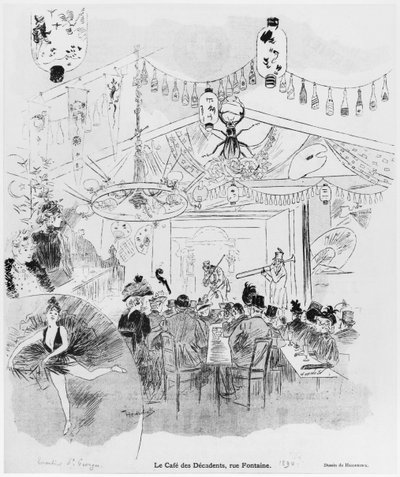 Cafe des Decadents ، 16bis rue Fontaine ، باريس ، 1890 بواسطة أوزوالد هيدبرينك