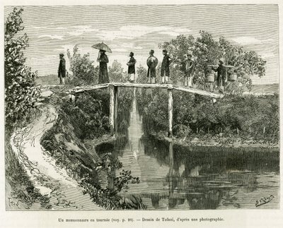 مبشر بدوره. نقش بواسطة توفاني ، لتوضيح قصة Trente mois au Tonkin ، في عام 1884 ، بواسطة الدكتور بول هوكوارد ، في le Tour du monde 1890 ، تحت إشراف Edouard Charton (1807-1890) ، Hachette ، باريس. بواسطة أوزوالدو توفاني