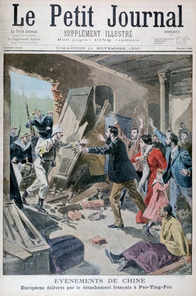 تم إنقاذ الأوروبيين من قبل مفرزة من مشاة البحرية الفرنسية ، باو تينغ فو ، الصين ، 1900 بواسطة أوزوالدو توفاني