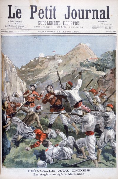 ثورة على الحدود الشمالية الغربية ، حاصر البريطانيون في Malakand ، الهند ، 1897 بواسطة أوزوالدو توفاني