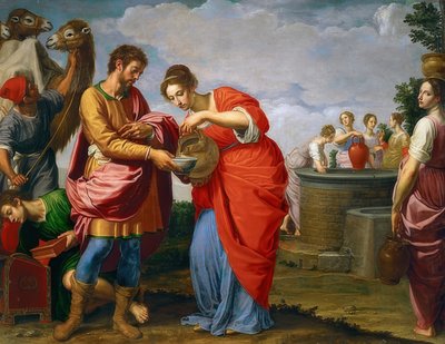 ريبيكا وإليسر عند النافورة. حوالي 1626-27 بواسطة أوتافيو فانيني