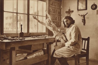 ورشة نحت الخشب في Oberammergau ، الويس لانج ، ممثل المسيح في مسرحية العواطف 1930 بواسطة أوتو باليرستيدت