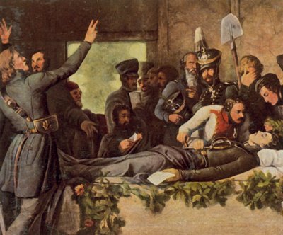 آل لوتزورز عند جثة كورنر، 26 أغسطس 1813 (صورة حجرية ملونة محسنة) بواسطة 