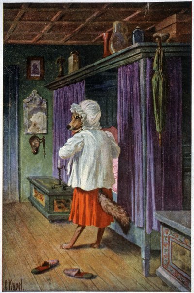 الذئب يخرج في الأم الكبرى ، حوالي عام 1910 (بطاقة بريدية) بواسطة أوتو كوبيل