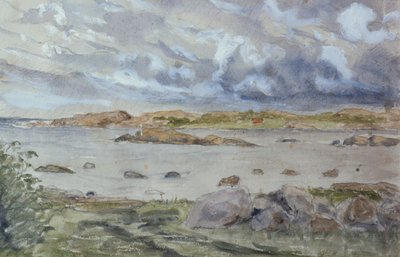 رسم البحر والمناظر الطبيعية (ألوان مائية وقلم رصاص على ورق) بواسطة أوتو لودفيج سيندينج