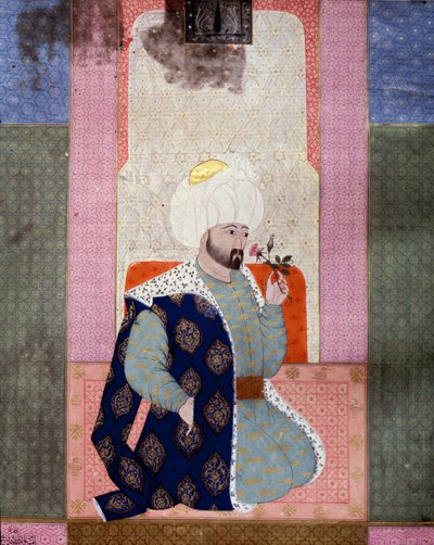 الإمبراطورية العثمانية: "" صورة للسلطان العثماني محمد (أو محمد أو محمد) جلبي الأول (1389-1421) "" صورة مصغرة من المخطوطة (السيدة 1973 ، الورقة 62 أ) "" زبدة الطوارخ "(زبدة الطوارخ) (كريم من القصص) للمؤرخ سيد لقمان عاشوري  بواسطة المدرسة العثمانية