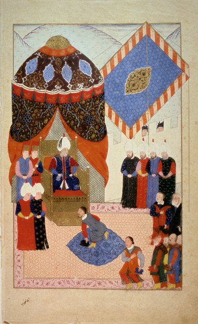 الإمبراطورية العثمانية: السلطان سليمان (سليمان) قلت إن العظيم (1520-1566) يحيط المحظيات "" مصغر مأخوذ من "" نزهة الإسرار الأحبار دير سفر سيجيتفار " ) (سجلات حملات سزي بواسطة المدرسة العثمانية