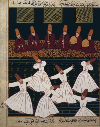 طقوس الدراويش المولوية في قونية بواسطة المدرسة العثمانية