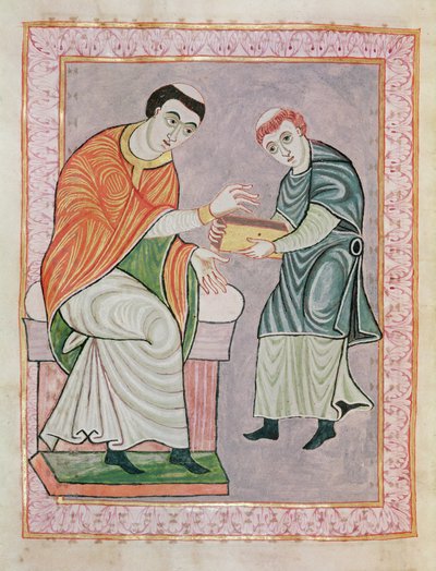 الكاتب Anno قبل Gero ، من Gero Codex ، c.969 بواسطة Ottonian