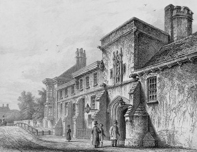 بوابة الكلية و Wardens Lodge Winchester ، c.1830 بواسطة أوين براون كارتر