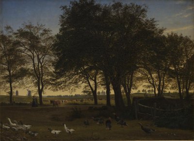 حفلة في Iselingen. في الخلفية كنيسة Vordingborg وبرج Goose. مساء سبتمبر بواسطة PC Skovgaard