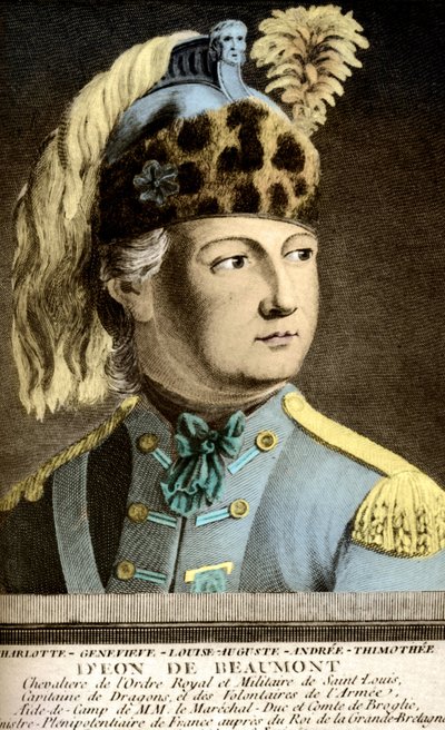 صورة للفارس تشارلز ديون دي بومون (1728-1810) ، عميل سري. بواسطة الأب جان بابتيست براديل
