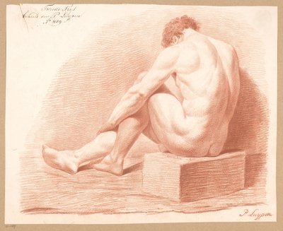 جالس عاري ، ينظر من الخلف (الجائزة الثانية 1809) بواسطة P. Luypen