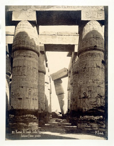 قاعة الأعمدة ، معبد آمون رع ، الكرنك ، مصر ، 1878 بواسطة صبح
