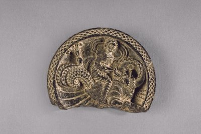 لوحة مع نيريد على تنين مائي ، c.50-75 (schist) بواسطة المدرسة الباكستانية