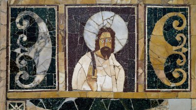 Inlaid marble depicting face of Christ, artifact from Rome, Italy, Early Christian period بواسطة باليو كريستيان