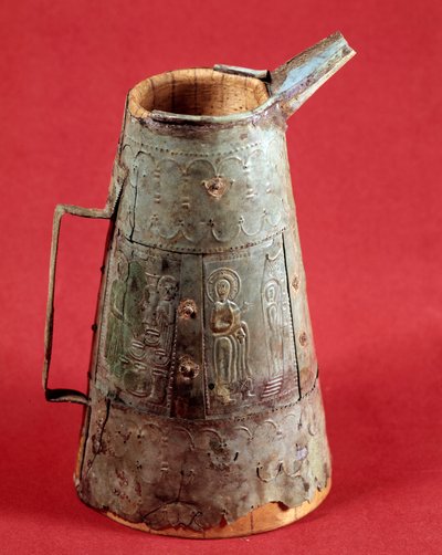 Christian antiquite: liturgical vase decorates scenes from the life of Christ. 3rd century AD. Saint Germain, Museum of Antiquites بواسطة باليو كريستيان