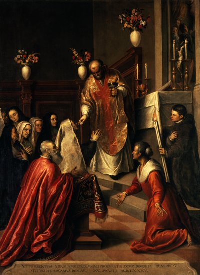 Pasquale Cicogna hearing Mass (oil on canvas) بواسطة بالما إل جيوفان