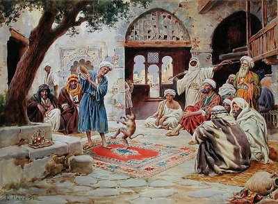 القرد المؤدي (ألوان مائية عليها آثار قلم رصاص على ورق) بواسطة باولينو بافسي