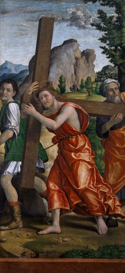 الطريق إلى الجلجلة ، تفاصيل من Polyptych of Passion بقلم باولو كافازولا (1486-1522) بواسطة باولو موراندو كافازولا