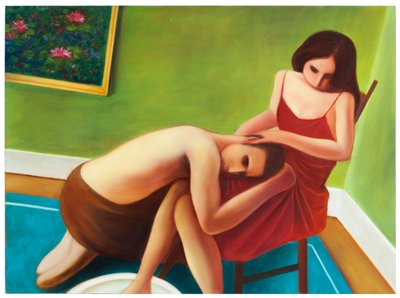 ميثولوجيكا رقم 2: أنتيجوني، 2025 (زيت على لوح خشبي) بواسطة 