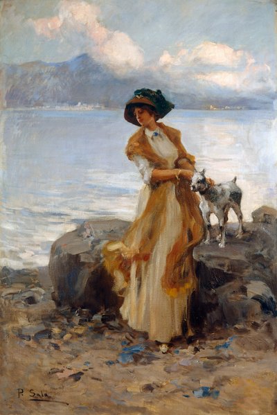 تناغم على بحيرة ميرجوزو، لباولو سالا (1859-1924)، زيت على القماش بواسطة باولو سالا