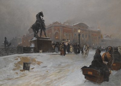 جسر Anichkov في نيفسكي بروسبكت عند الغسق بواسطة باولو سالا