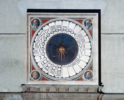 Clock face with heads of prophets بواسطة باولو أوشيلو