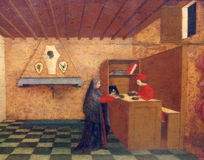 Predella of Miracle of Profaned Host من Paolo Uccello (1397-1475) ، 42x351 سم ، التفاصيل بواسطة باولو أوشيلو