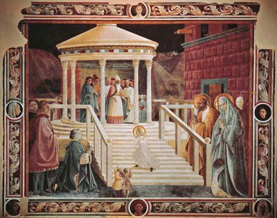 تقديم مريم في المعبد ، بواسطة باولو أوشيلو (1397-1475) ، كاتدرائية براتو بواسطة باولو أوشيلو