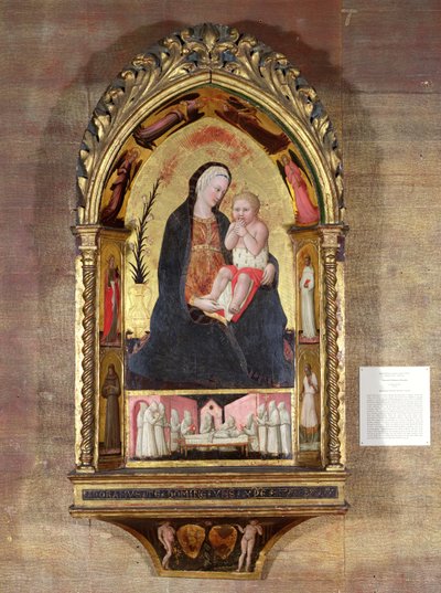 عذراء التواضع مع الملائكة والقديسين ، ج 1440 (تمبرا بالذهب على اللوحة) بواسطة Paolo di Stefano Badaloni Schiavo