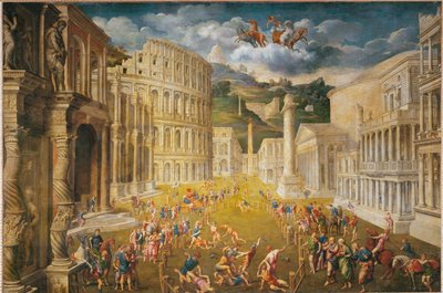 قتال المصارعين (لوحة على قماش) بواسطة باريس بوردون