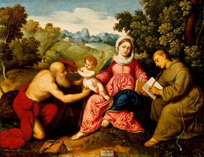مادونا والطفل مع القديسين جيروم وفرانسيس ، c.1525 بواسطة باريس بوردون