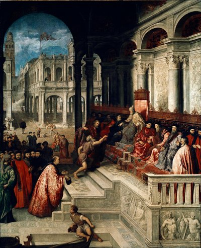 تسليم خاتم دوجي إلى أندريا جريتي (1455-1538) لوحة باريس بوردون أو بوردون (1500-1571) 1540 تقريبًا. Galerie dell'Accademia، venise بواسطة باريس بوردون