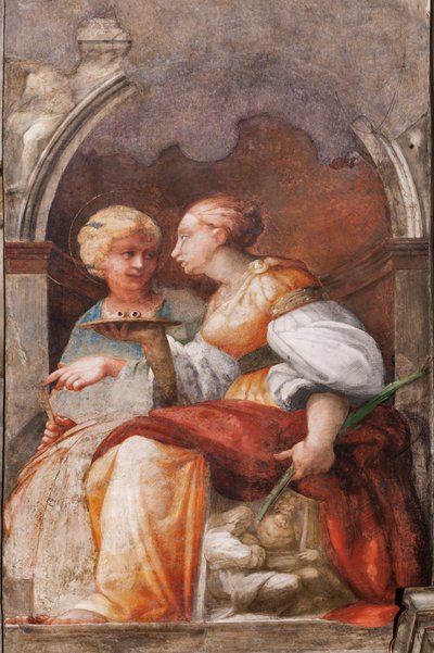 سانت لوسي وسانت أبولونيا، ج.1523 (لوحة جدارية) بواسطة بارميجيانينو