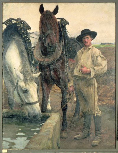الخيول في حوض الماء 1884 بواسطة Pascal Adolphe Jean Dagnan Bouveret