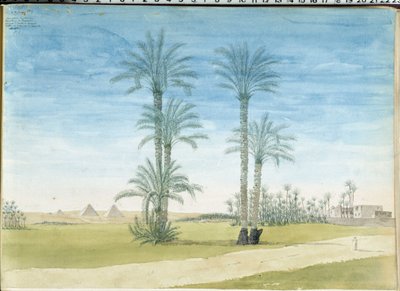 مصر: "" أهرامات الجيزة (الجيزة والجيزة والجيزة) رسم لباسكال كوست (1787-1879) متحف آثار البحر الأبيض المتوسط ، مرسيليا بواسطة باسكال كزافييه (بعد) كوست