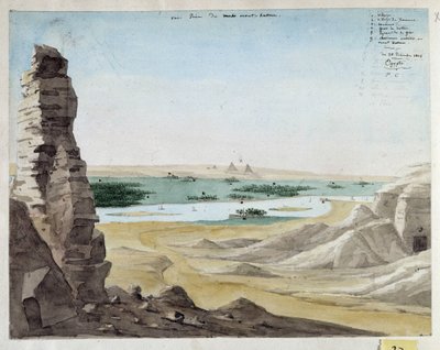 منظر مأخوذ من جبل قطان. مصر. 1818 رسم لباسكال كوست (1787-1879) متحف آثار البحر الأبيض المتوسط ، مرسيليا بواسطة باسكال كزافييه (بعد) كوست