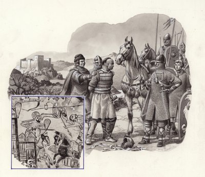 صليبيون في تركيا في القرن الحادي عشر (غواش على ورق) بواسطة بات (1907-95) نيكول