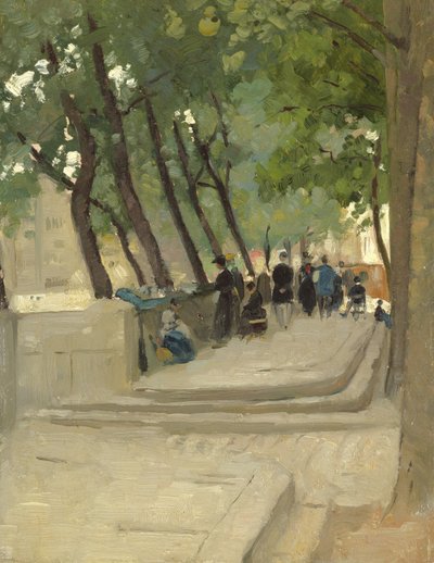 The Left Market Left Bank، Paris، c.1900 بواسطة باتريك وليام آدم