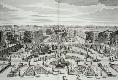 الشلال العظيم لقصر وحدائق المتعة الأميرية ، برلين ، نقش بواسطة كارل رمشارد (1678-1735) ، نُشر في 1711-16 (نقش) بواسطة بول ديكر