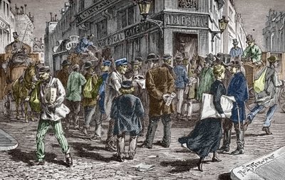 منظر لشارع Rue du Croissant في باريس ، مقر العديد من الصحف بواسطة بول (بعد) مروارت