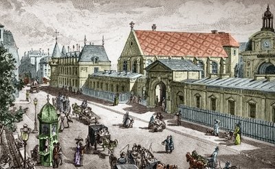 Vue du Conservatoire des Arts et metiers (Cnam) a Paris، rue saint Martin a Paris - (View on the Conservatory of the Arts and Crafts in Paris) محفور بواسطة Alexis Martin بواسطة بول (بعد) مروارت