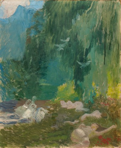 القيلولة، 1890-1920 تقريباً (زيت على لوح) بواسطة Paul Albert Besnard