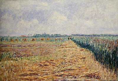 منظر هولندي مسطح تحت سماء صيفية مع غيوم بيضاء صافية ، حوالي 1890 (زيت على قماش) بواسطة بول بوم