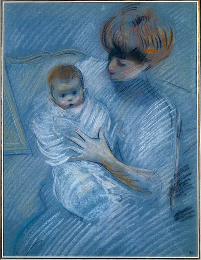 التوليد. رسم بول حلو (1859-1927) ، القرن العشرين. صورة لأم مع طفلها. بايون ، متحف بونات بواسطة بول سيزار هيليو